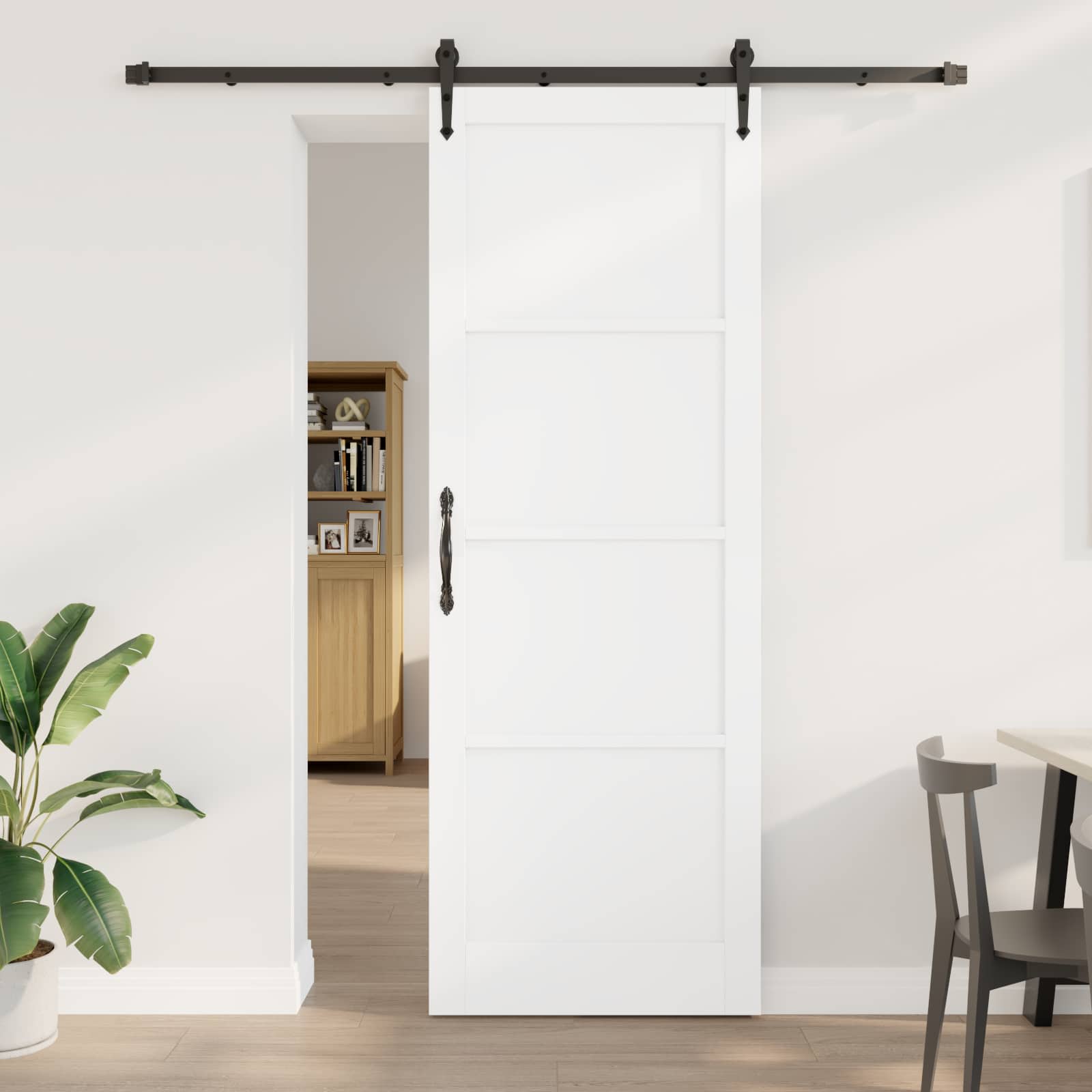 vidaXL Drzwi przesuwne ORKDAL Biały 83 x 232 cm Lite drewno sosnowe