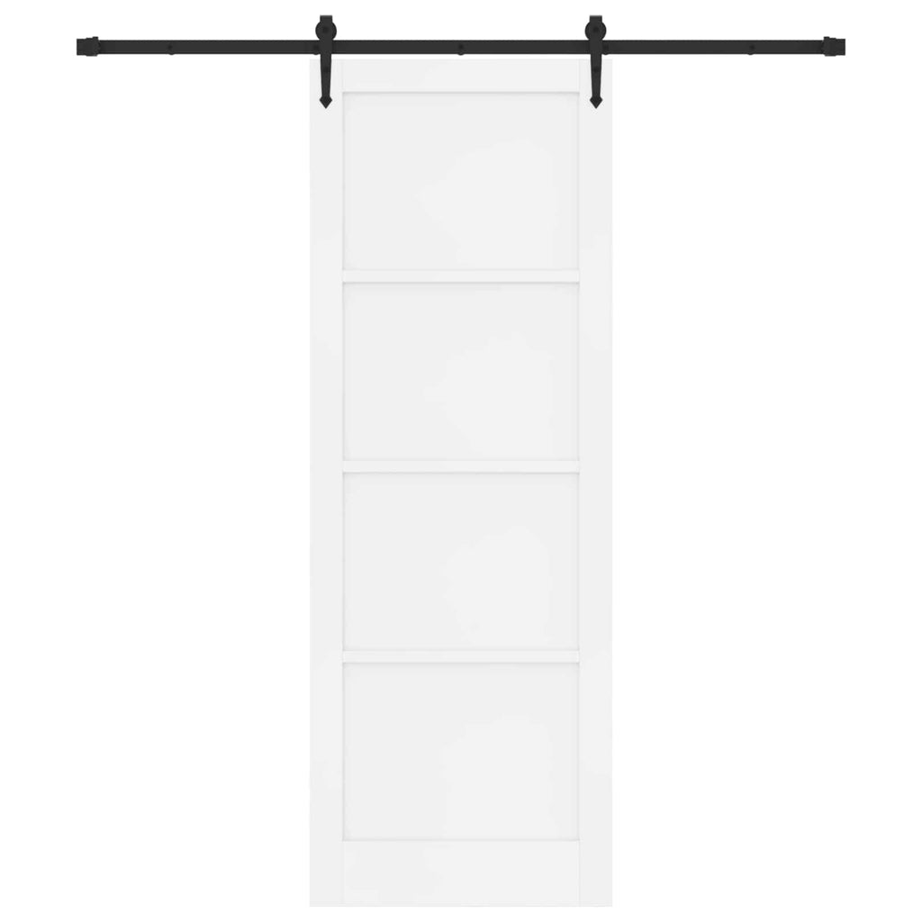 vidaXL Drzwi przesuwne ORKDAL Biały 83 x 232 cm Lite drewno sosnowe