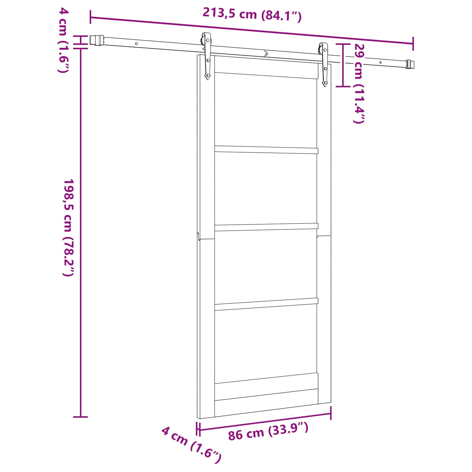 vidaXL Drzwi przesuwne ORKDAL naturalny 86 x 198,5 cm