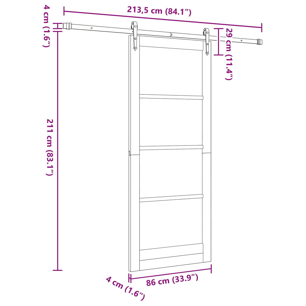 vidaXL Drzwi przesuwne ORKDAL naturalny 86 x 211 cm