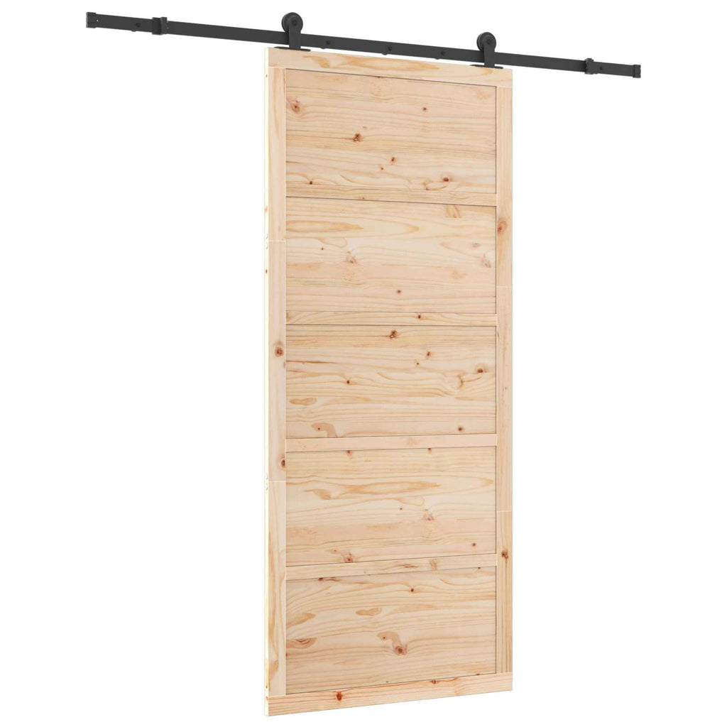 vidaXL Drzwi przesuwne naturalny 100 x 208 cm Lite drewno sosnowe