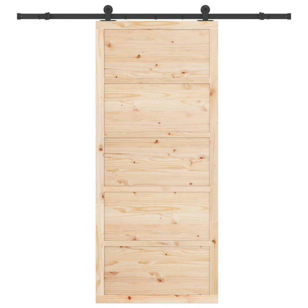 vidaXL Drzwi przesuwne naturalny 100 x 208 cm Lite drewno sosnowe