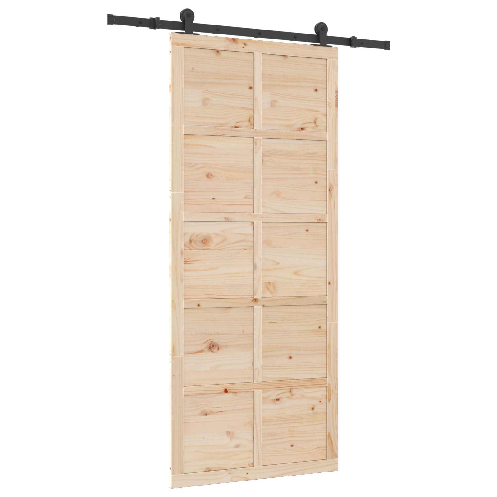 vidaXL Drzwi przesuwne naturalny 80 x 208 cm Lite drewno sosnowe