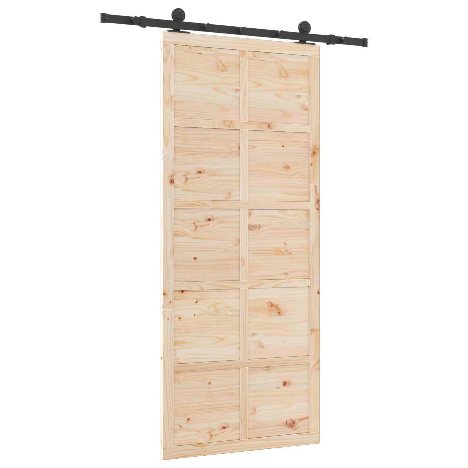 vidaXL Drzwi przesuwne naturalny 80 x 208 cm Lite drewno sosnowe