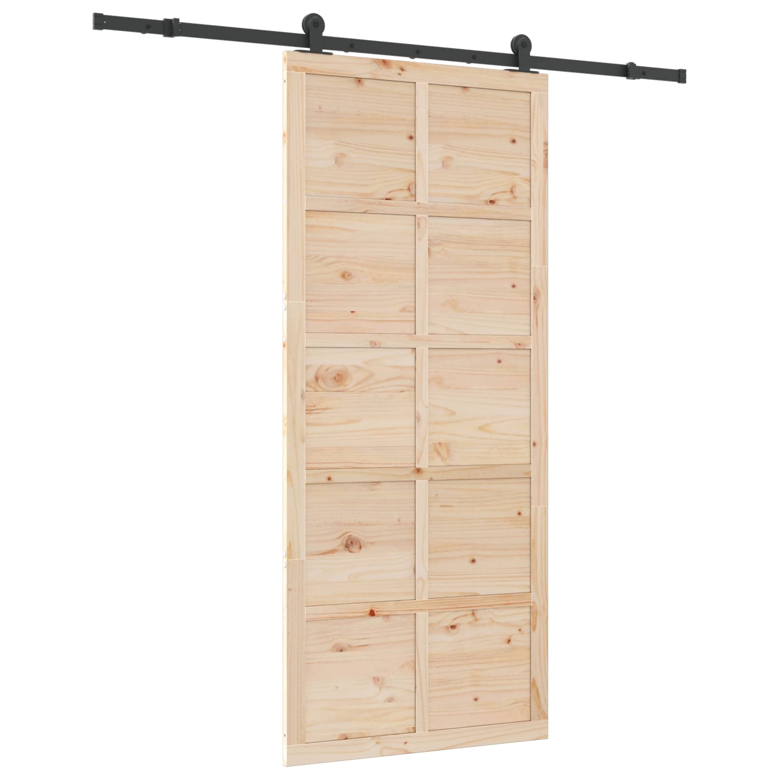 vidaXL Drzwi przesuwne naturalny 90 x 208 cm Lite drewno sosnowe