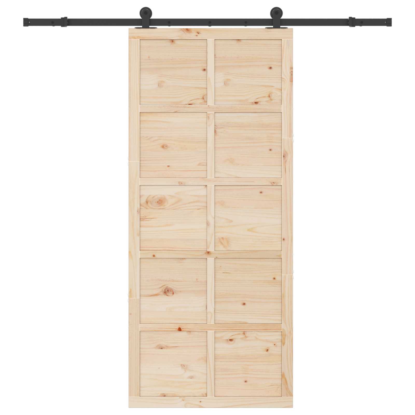 vidaXL Drzwi przesuwne naturalny 90 x 208 cm Lite drewno sosnowe