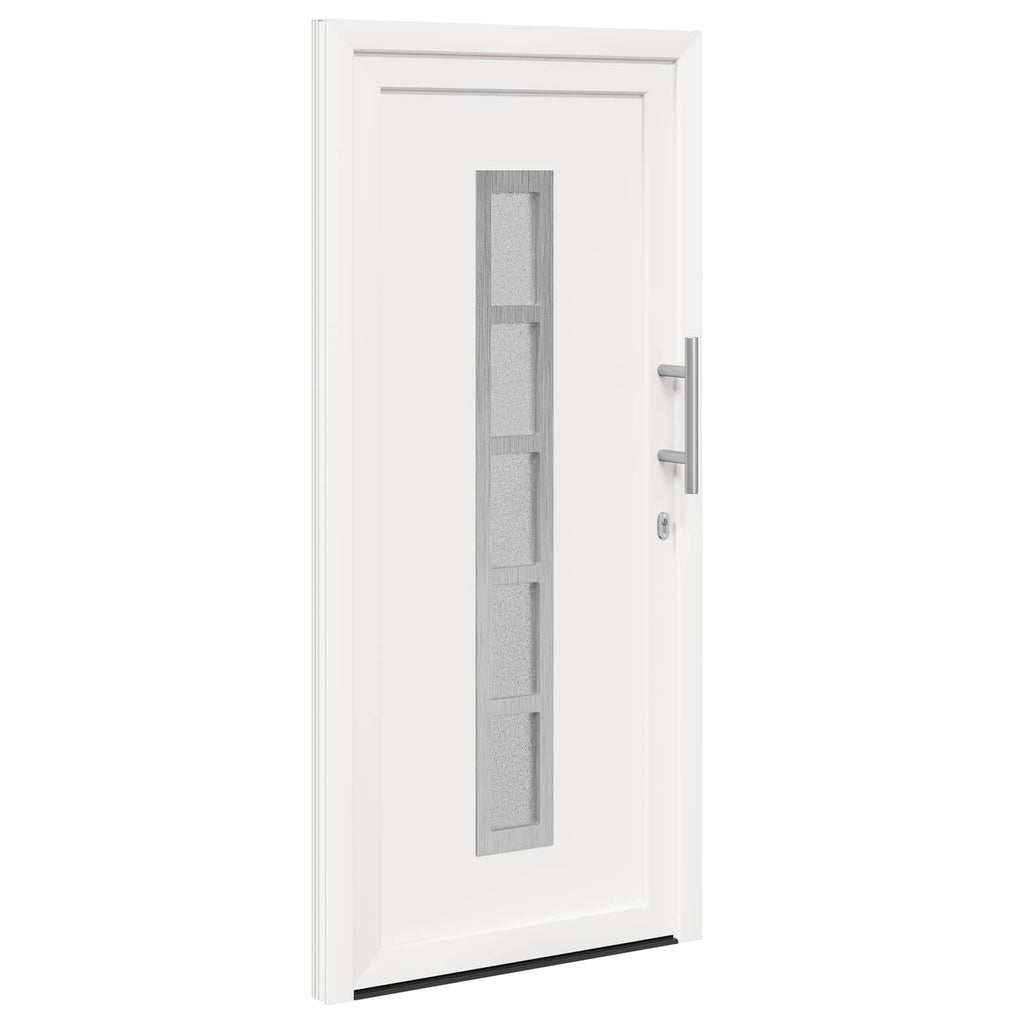vidaXL Drzwi Frontowe Biały 108 x 208 cm PVC