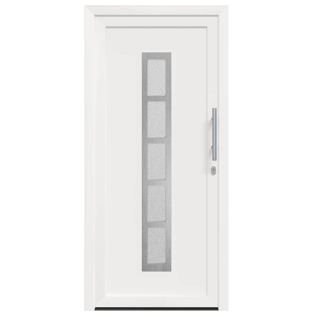 vidaXL Drzwi Frontowe Biały 108 x 208 cm PVC
