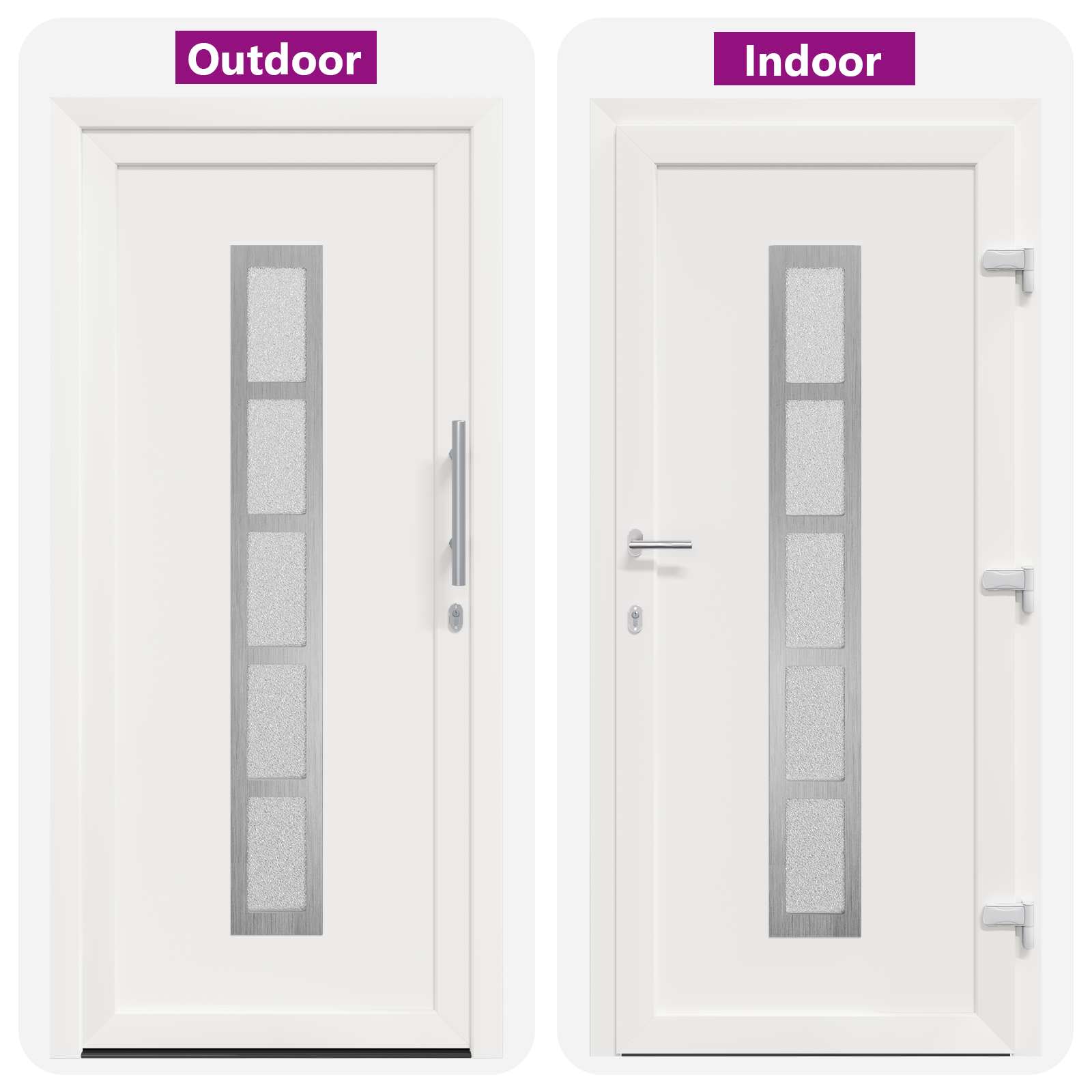 vidaXL Drzwi Frontowe Biały 108 x 208 cm PVC
