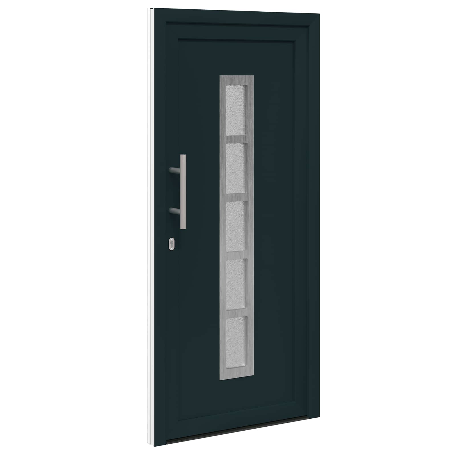 vidaXL Drzwi Frontowe antracytowy 98 x 208 cm PVC