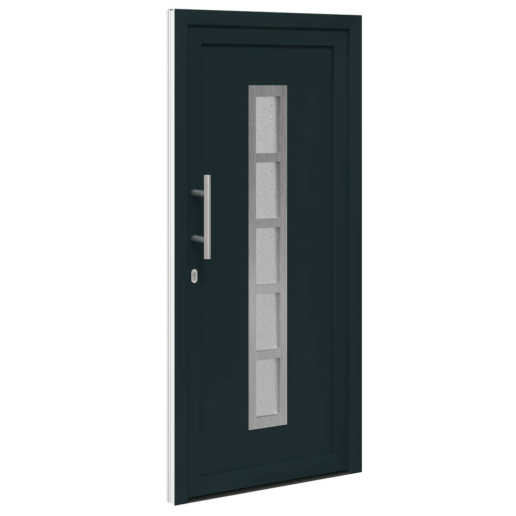 vidaXL Drzwi Frontowe antracytowy 108 x 208 cm PVC