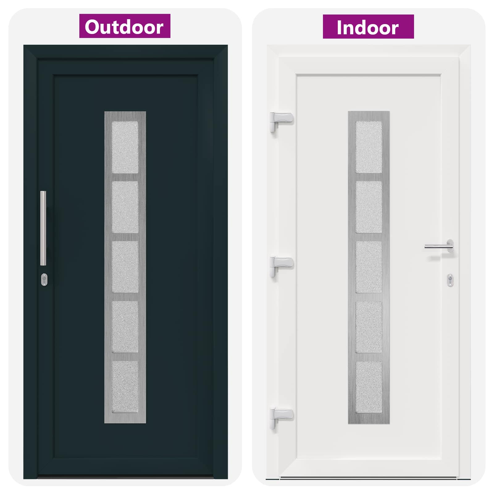 vidaXL Drzwi Frontowe antracytowy 108 x 208 cm PVC