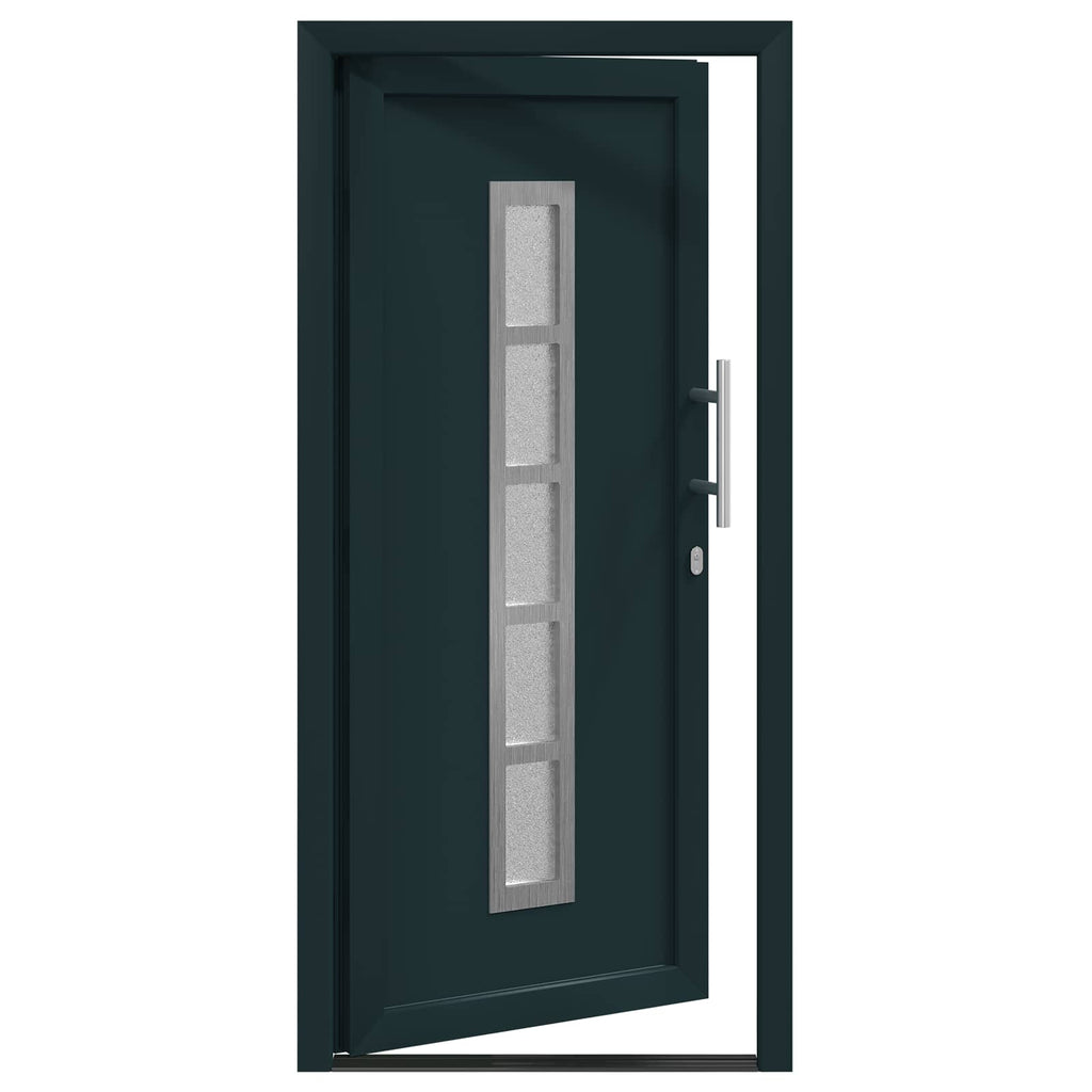 vidaXL Drzwi Frontowe antracytowy 98 x 208 cm PVC