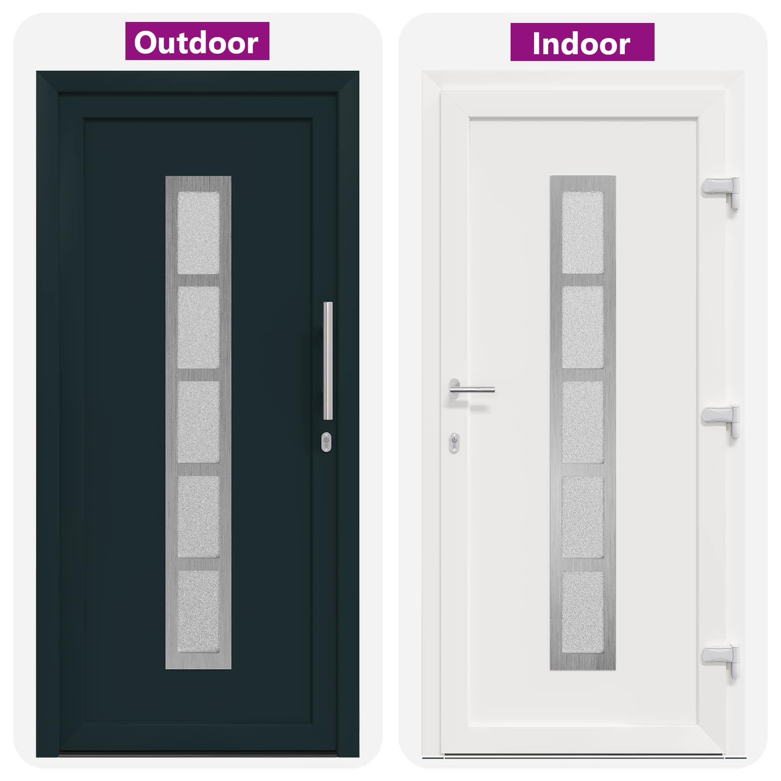 vidaXL Drzwi Frontowe antracytowy 98 x 208 cm PVC