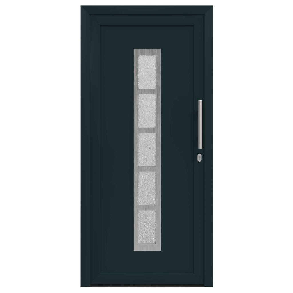 vidaXL Drzwi Frontowe antracytowy 108 x 208 cm PVC