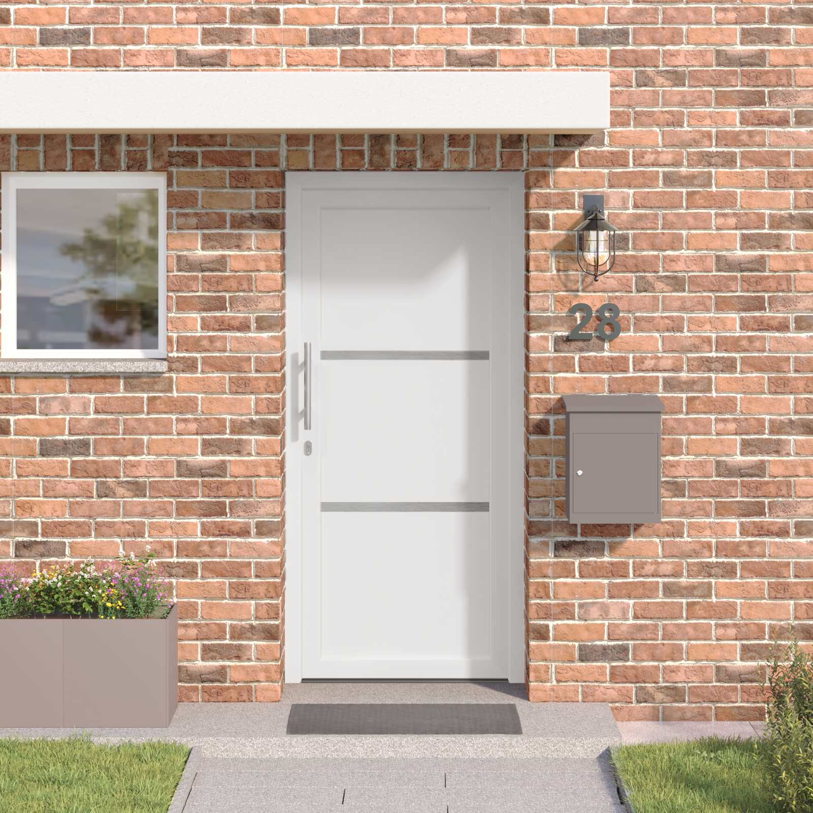 vidaXL Drzwi Frontowe Biały 88 x 200 cm PVC