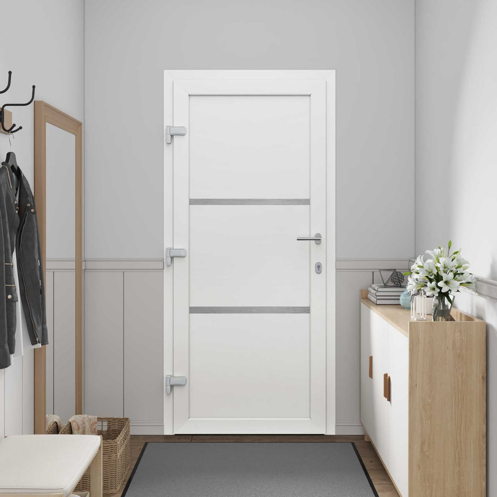 vidaXL Drzwi Frontowe Biały 88 x 200 cm PVC