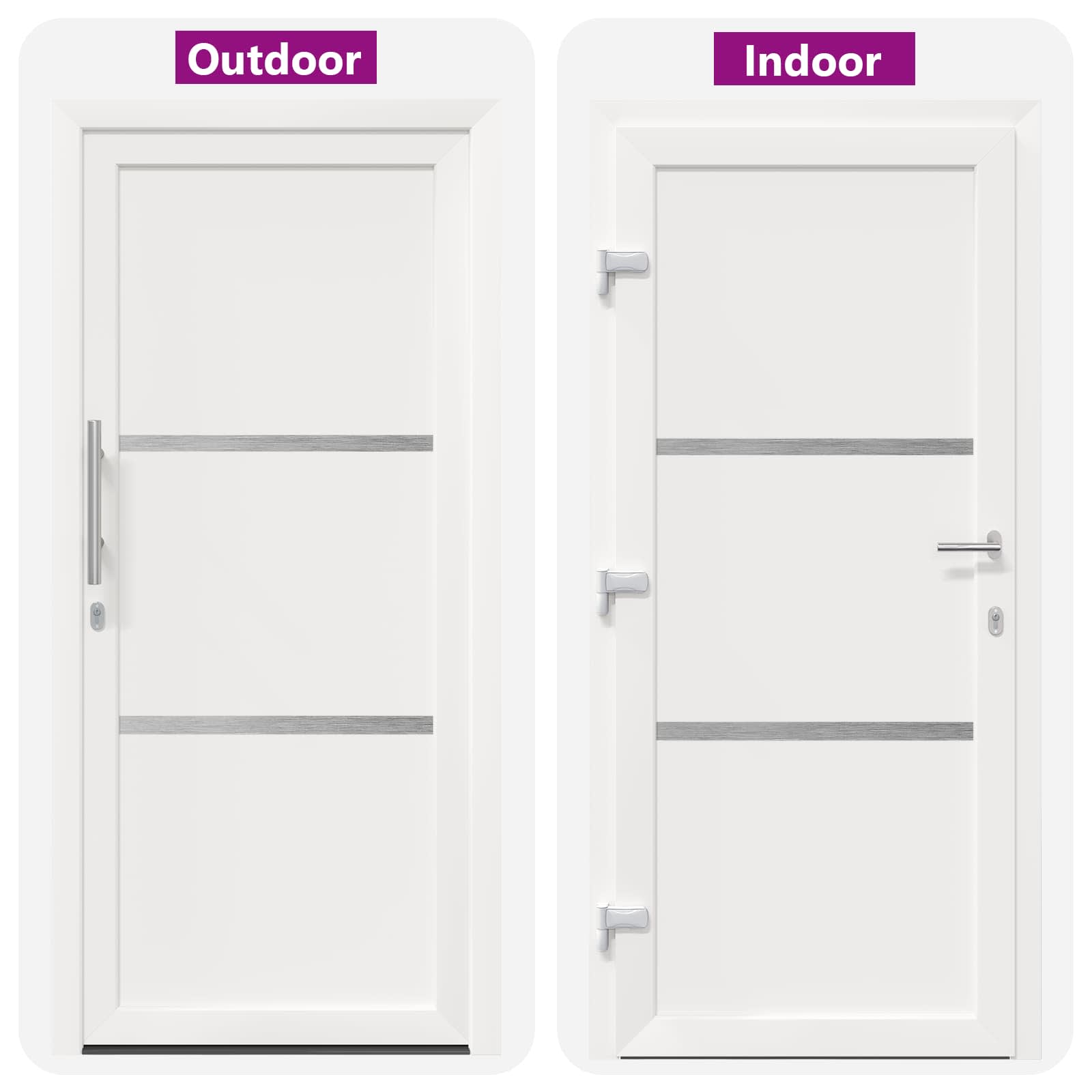 vidaXL Drzwi Frontowe Biały 88 x 200 cm PVC