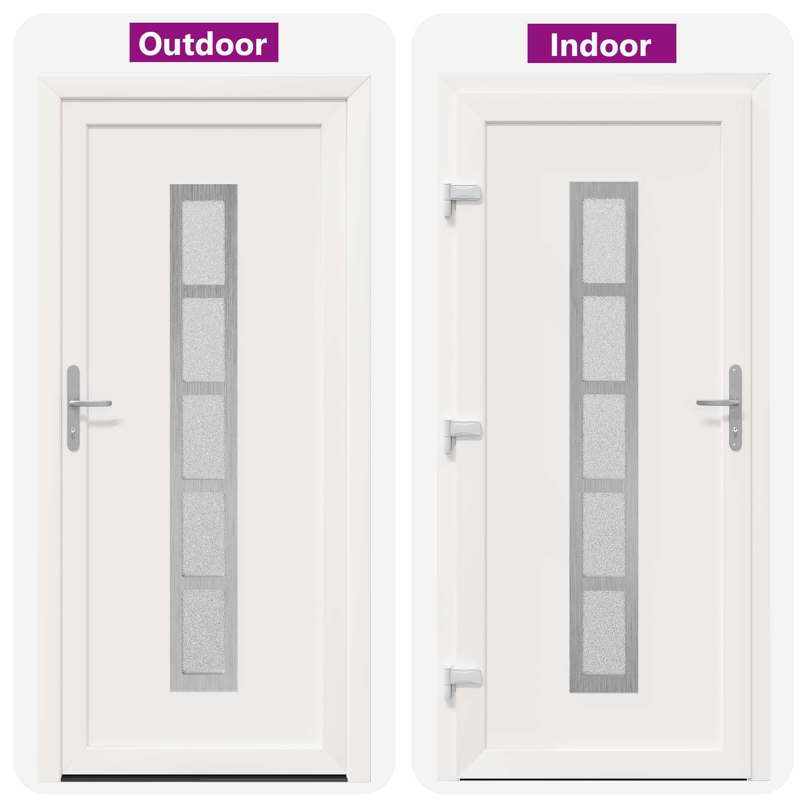 vidaXL Drzwi Frontowe 98 x 200 cm PVC Biały