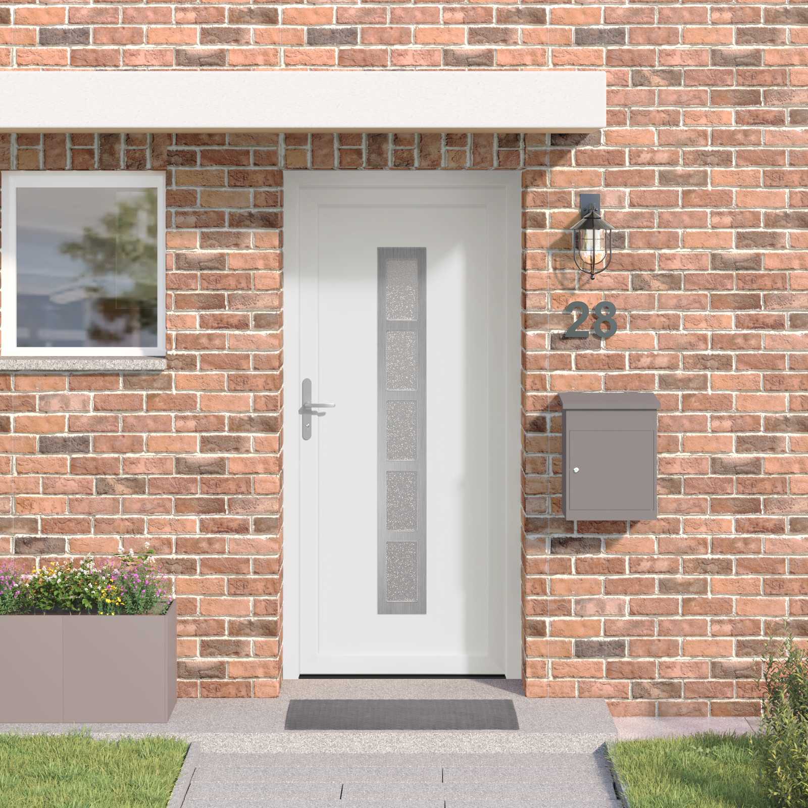 vidaXL Drzwi Frontowe 98 x 208 cm PVC Biały