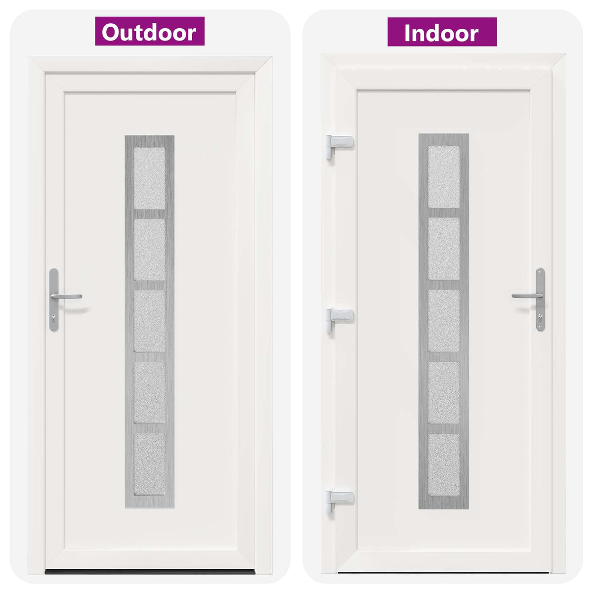 vidaXL Drzwi Frontowe 98 x 208 cm PVC Biały