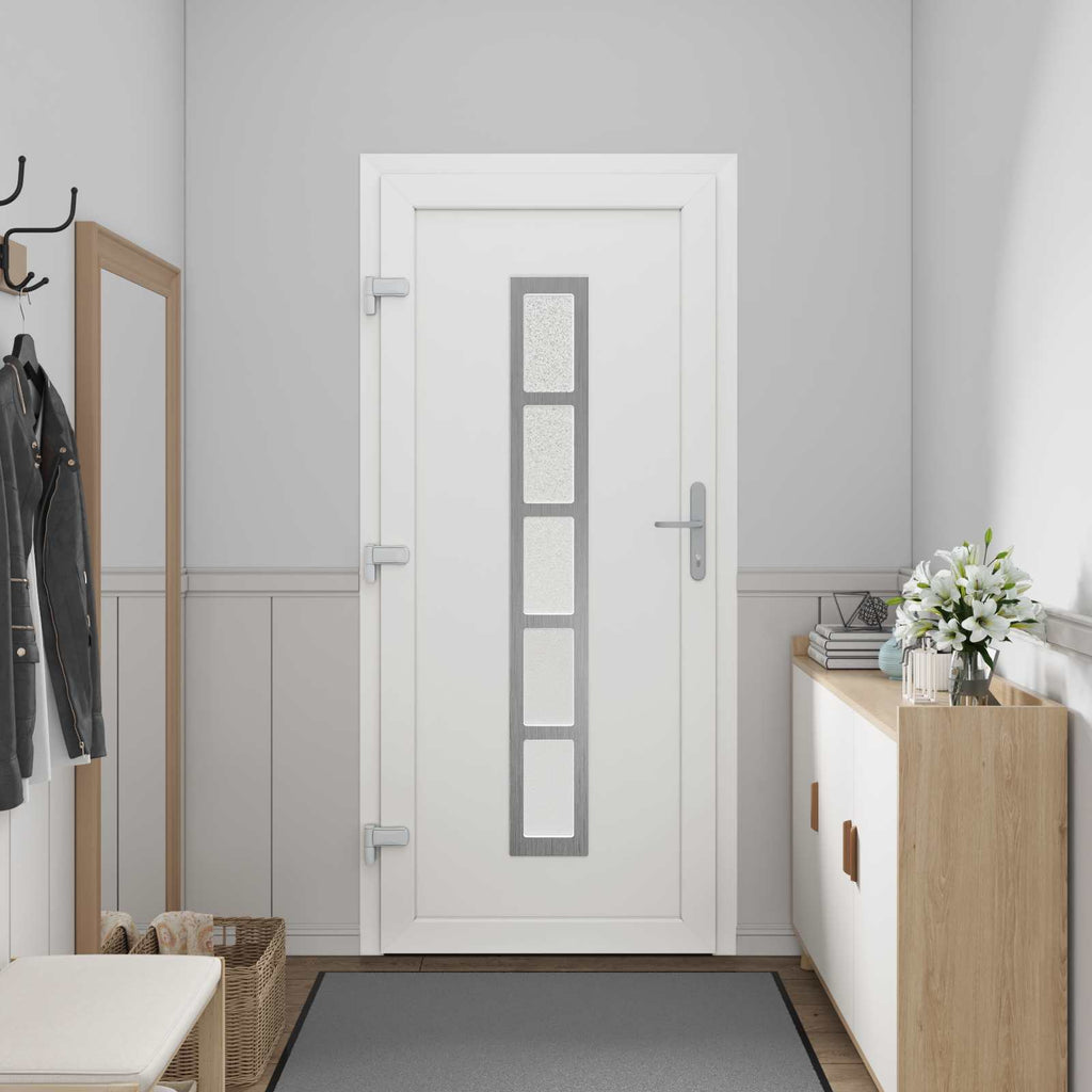 vidaXL Drzwi Frontowe Biały 108 x 208 cm PVC