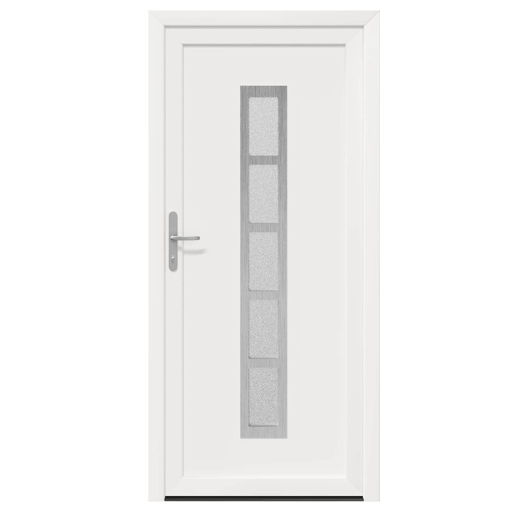 vidaXL Drzwi Frontowe Biały 108 x 208 cm PVC