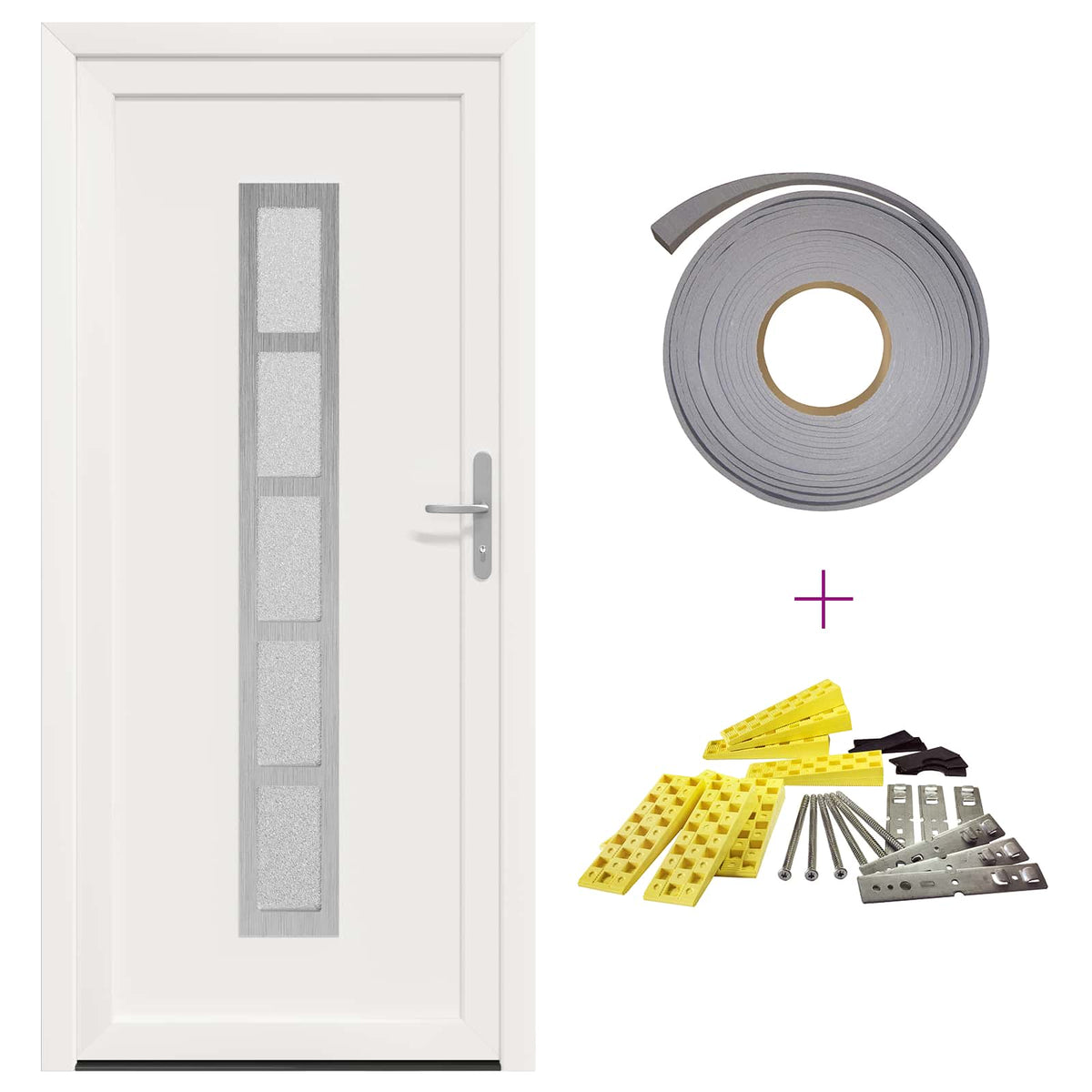 vidaXL Drzwi Frontowe Biały 98 x 208 cm PVC