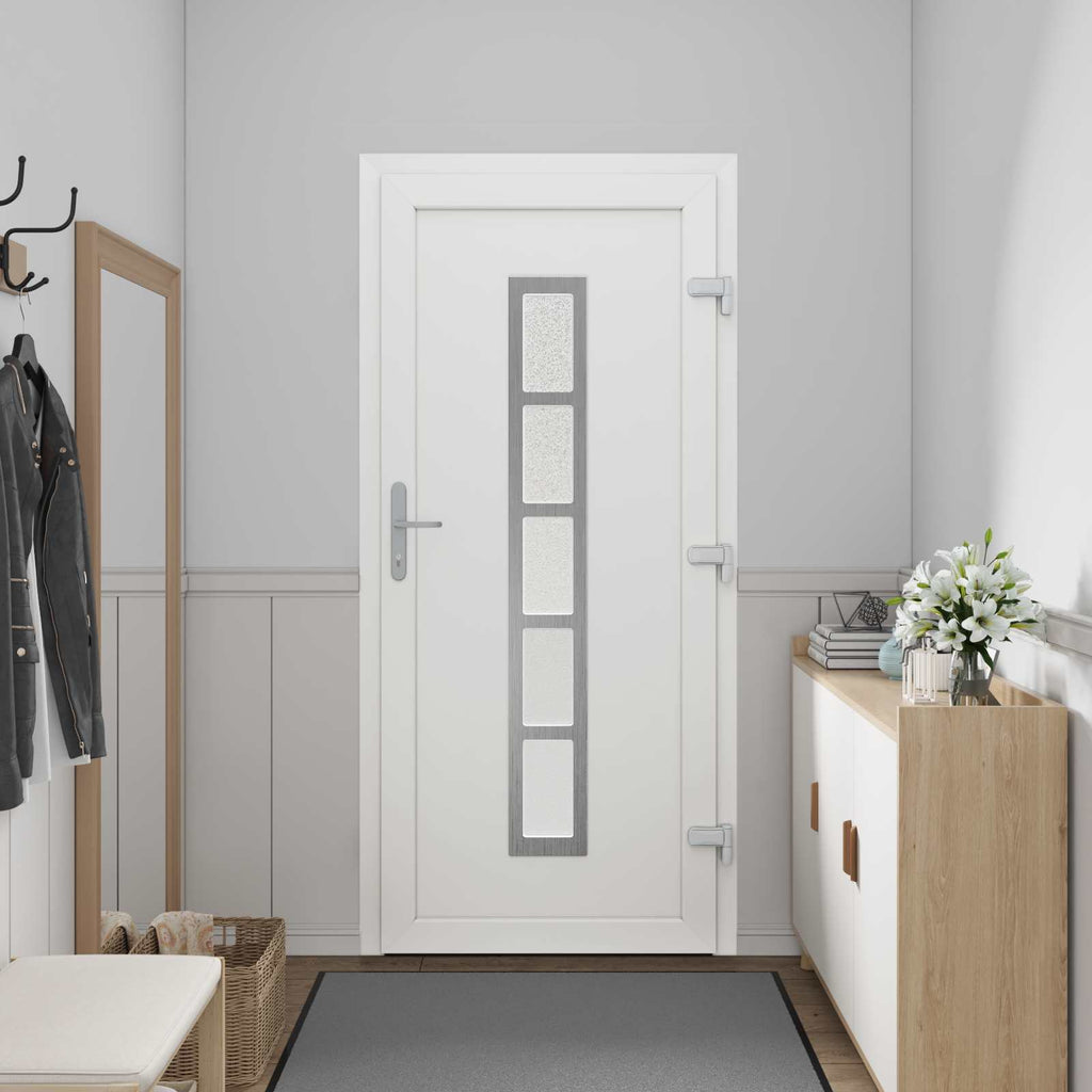 vidaXL Drzwi Frontowe Biały 108 x 208 cm PVC