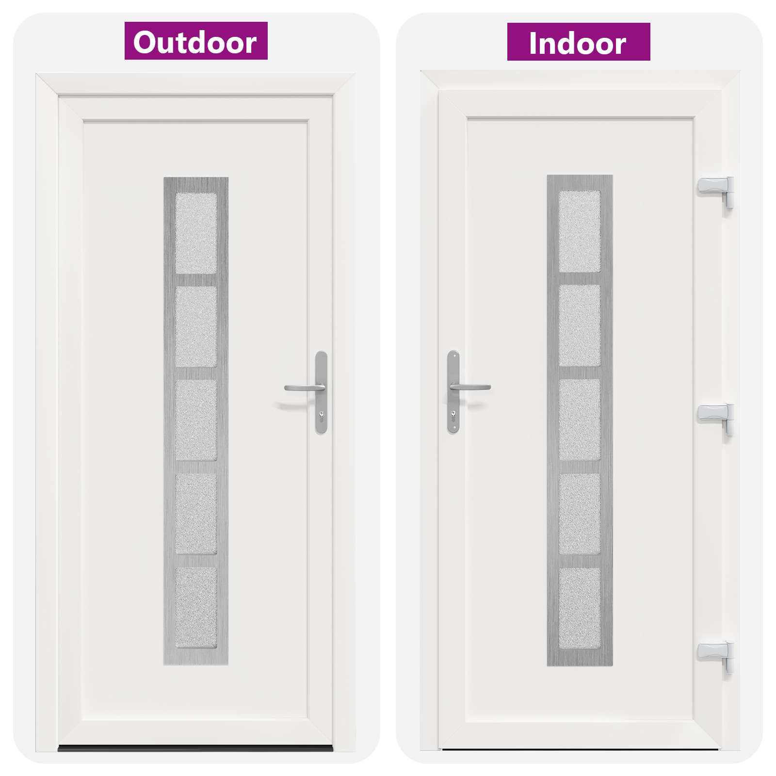 vidaXL Drzwi Frontowe Biały 108 x 208 cm PVC