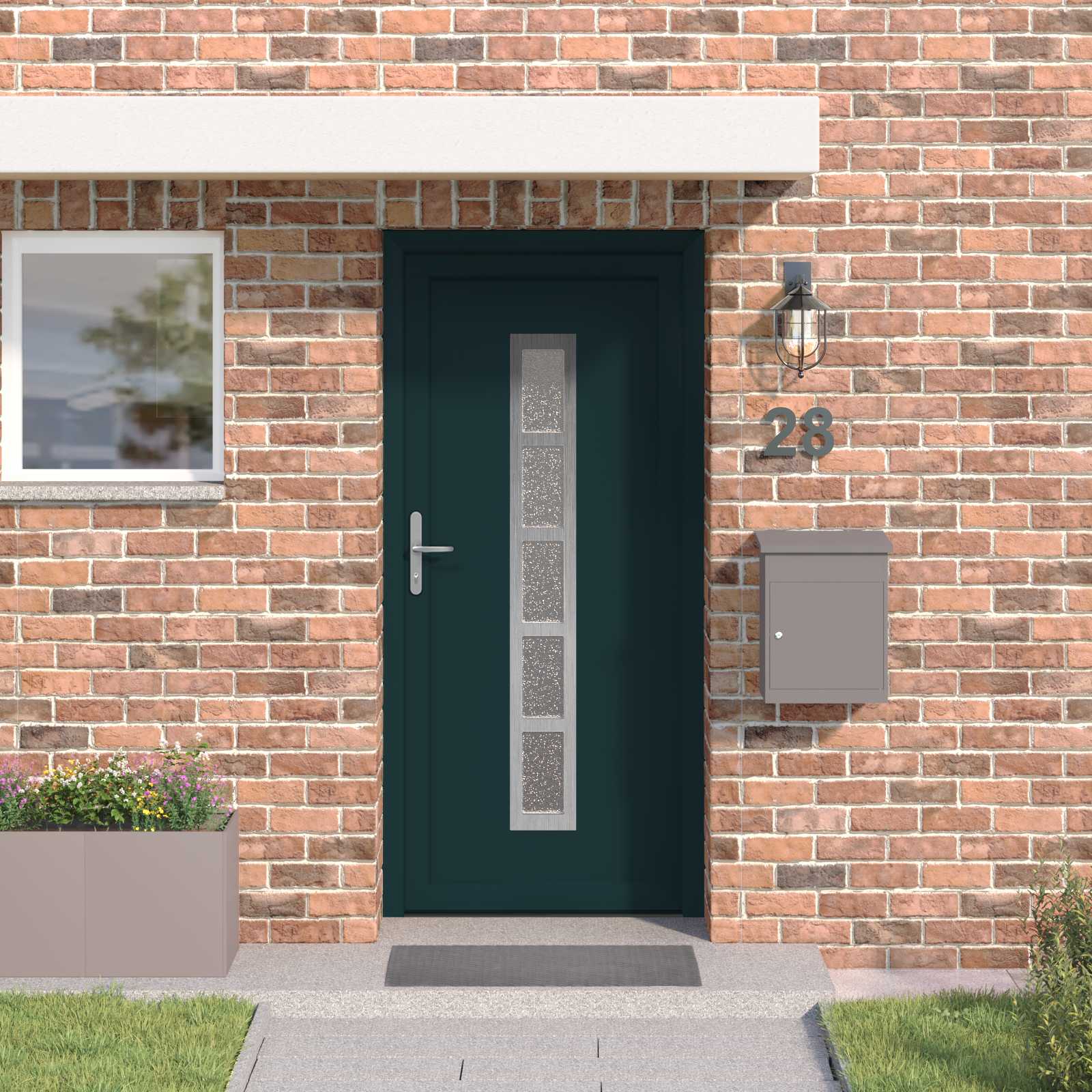 vidaXL Drzwi Frontowe antracytowy 98 x 208 cm PVC