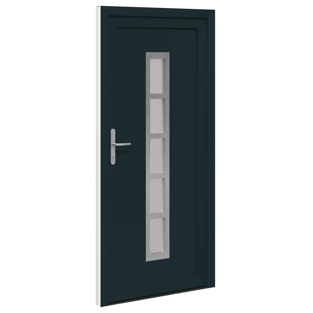 vidaXL Drzwi Frontowe antracytowy 98 x 208 cm PVC