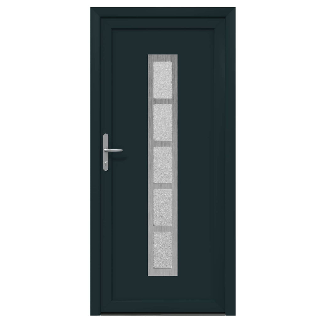 vidaXL Drzwi Frontowe antracytowy 98 x 208 cm PVC
