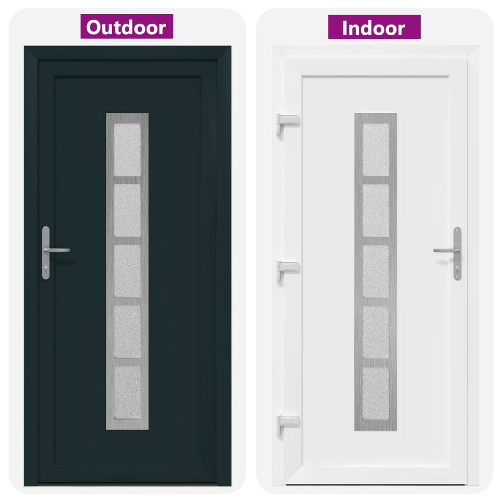 vidaXL Drzwi Frontowe antracytowy 98 x 208 cm PVC