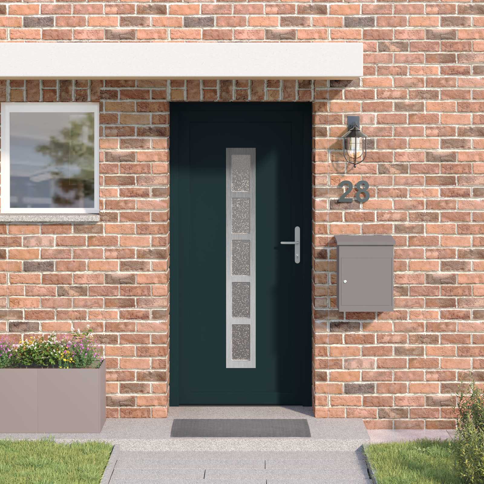 vidaXL Drzwi Frontowe antracytowy 98 x 200 cm PVC