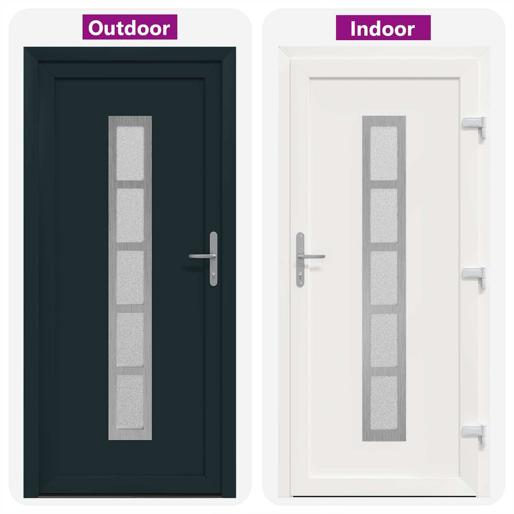 vidaXL Drzwi Frontowe antracytowy 108 x 208 cm PVC
