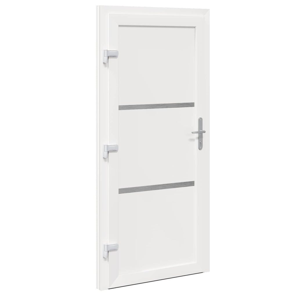 vidaXL Drzwi Frontowe Biały 108 x 208 cm PVC