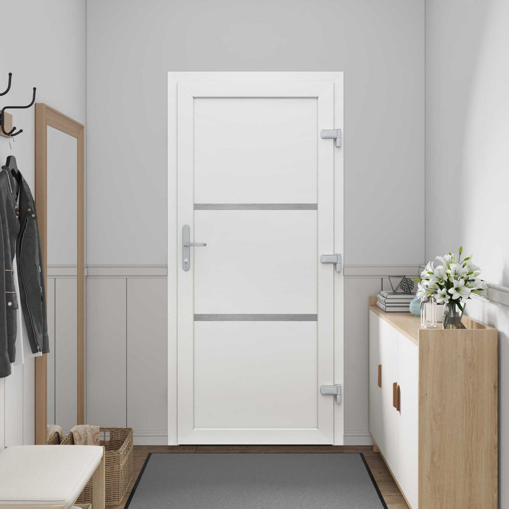 vidaXL Drzwi Frontowe Biały 98 x 200 cm PVC