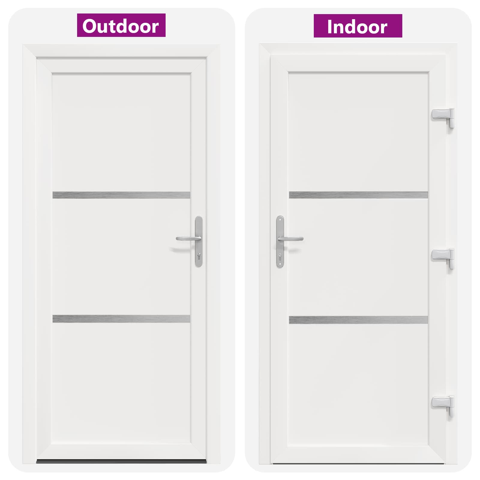 vidaXL Drzwi Frontowe Biały 98 x 208 cm PVC