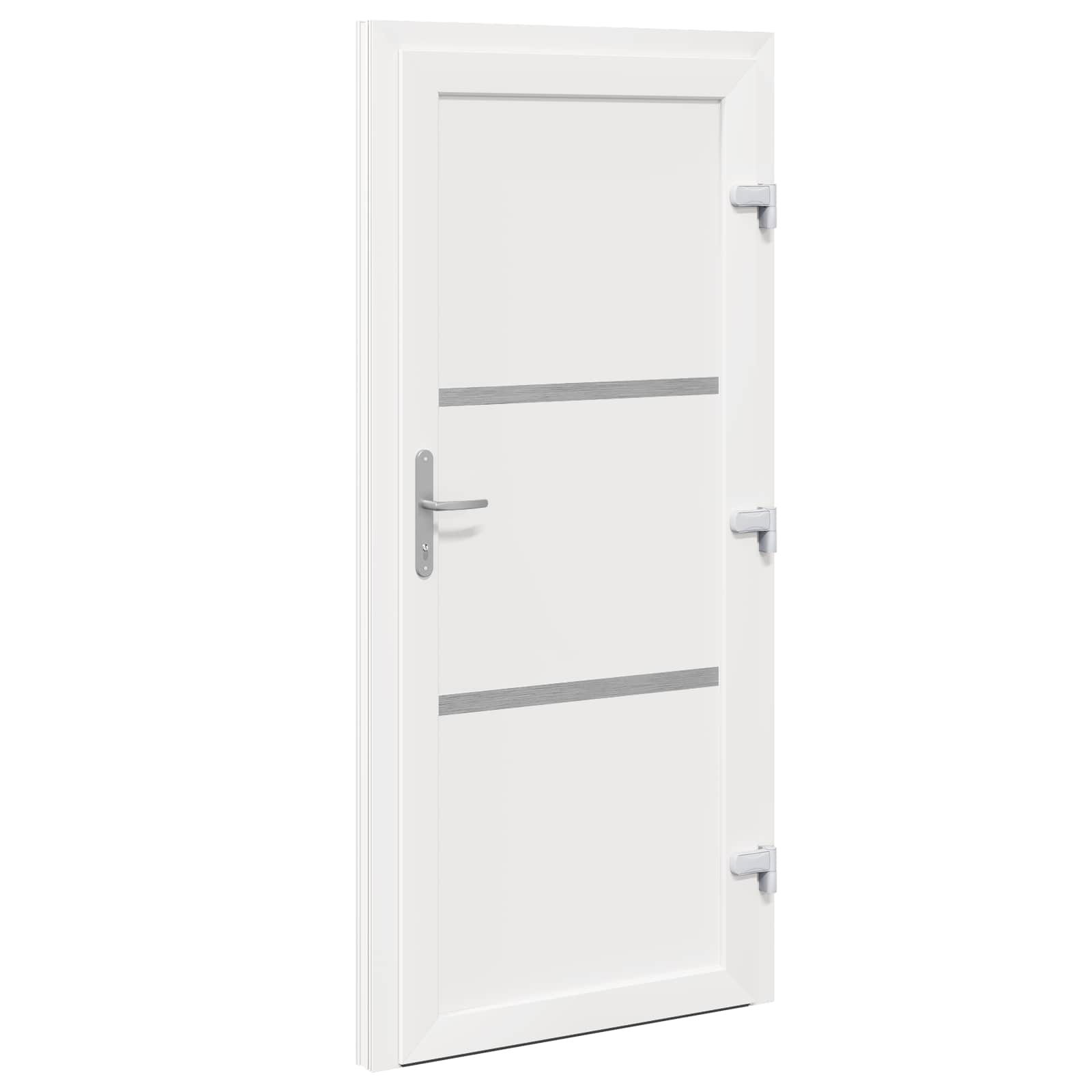 vidaXL Drzwi Frontowe Biały 108 x 208 cm PVC