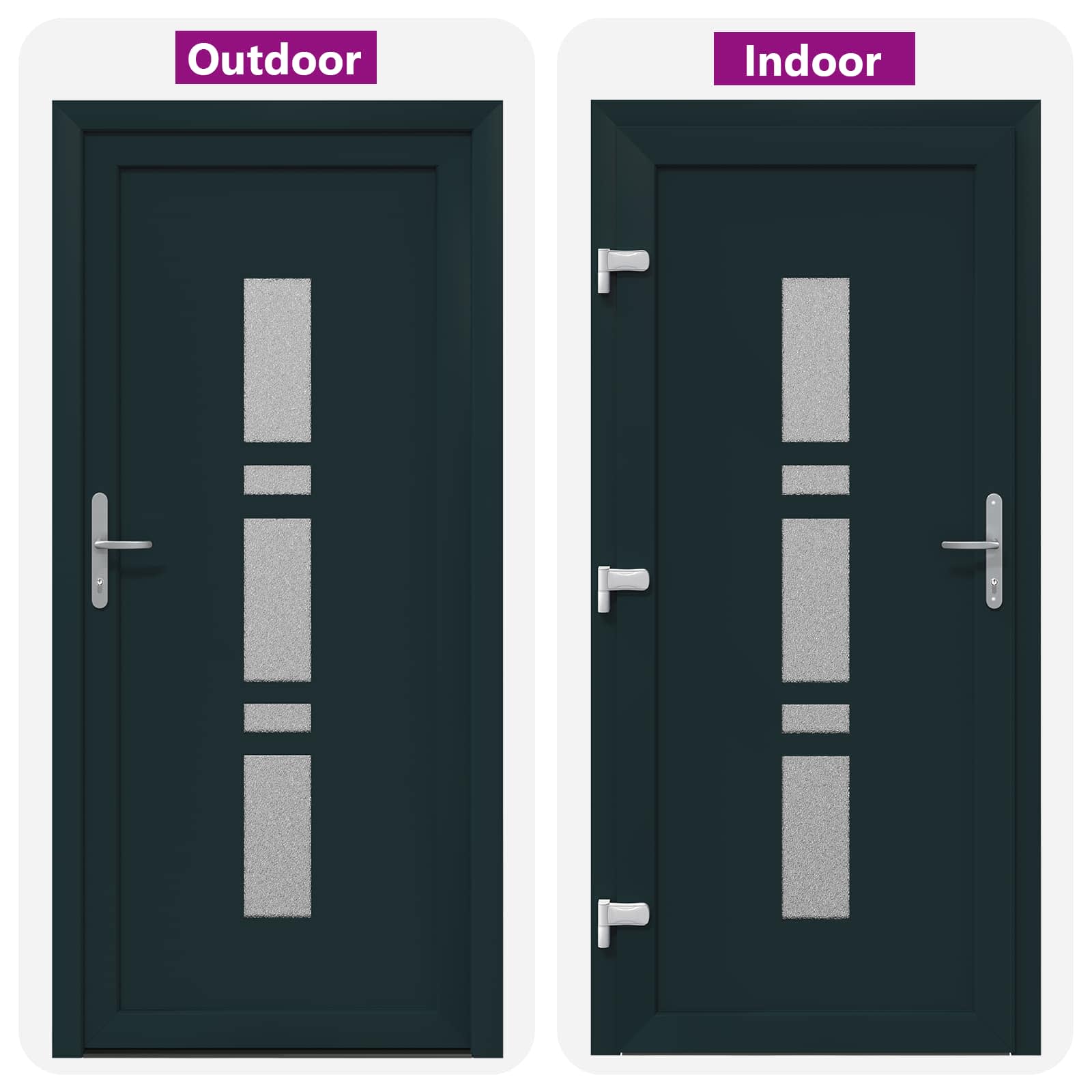 vidaXL Drzwi Frontowe antracytowy 98 x 200 cm PVC