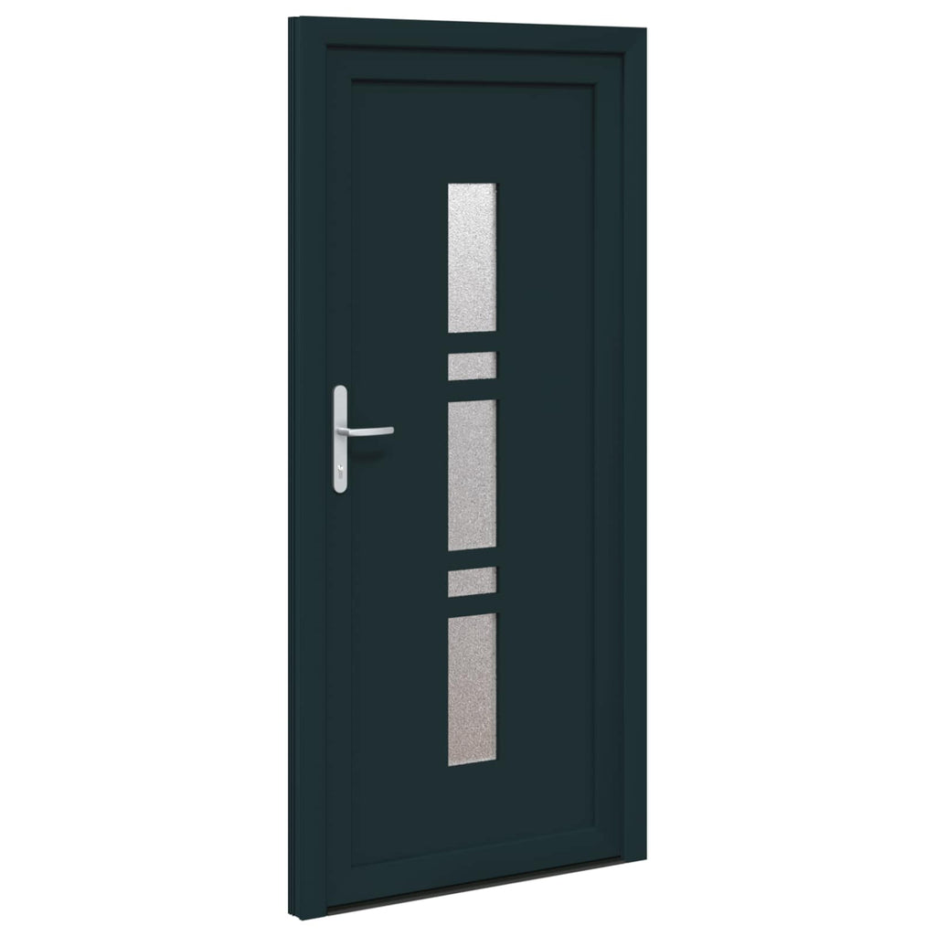 vidaXL Drzwi Frontowe antracytowy 98 x 208 cm PVC