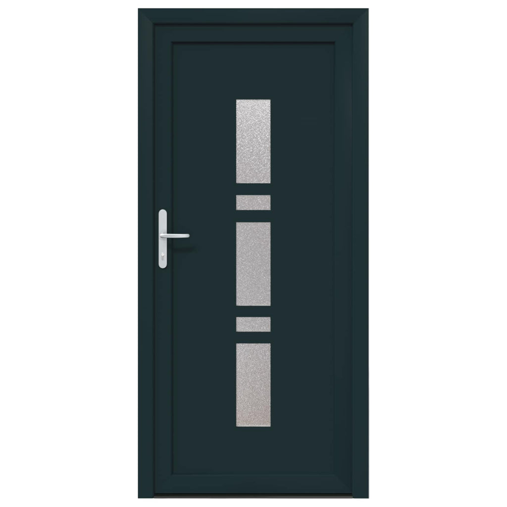 vidaXL Drzwi Frontowe antracytowy 98 x 208 cm PVC