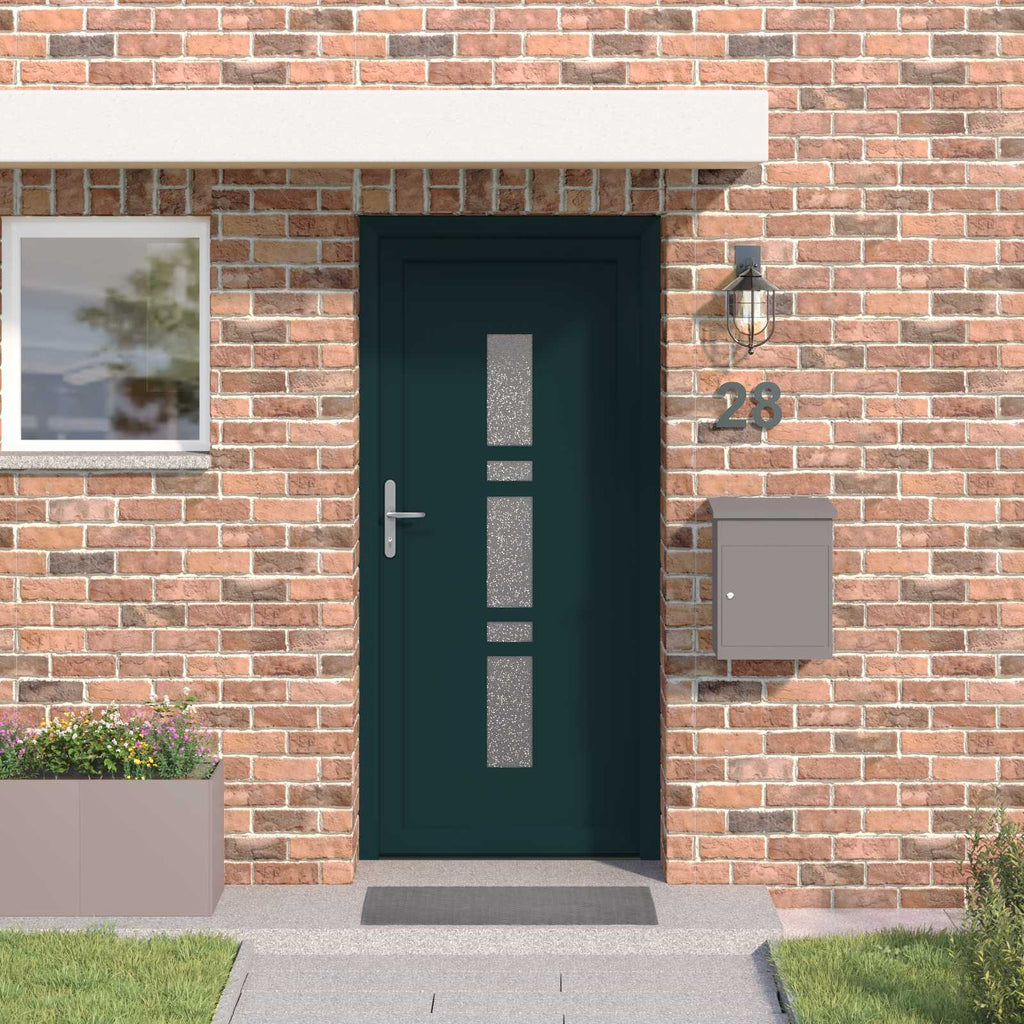 vidaXL Drzwi Frontowe antracytowy 108 x 208 cm PVC