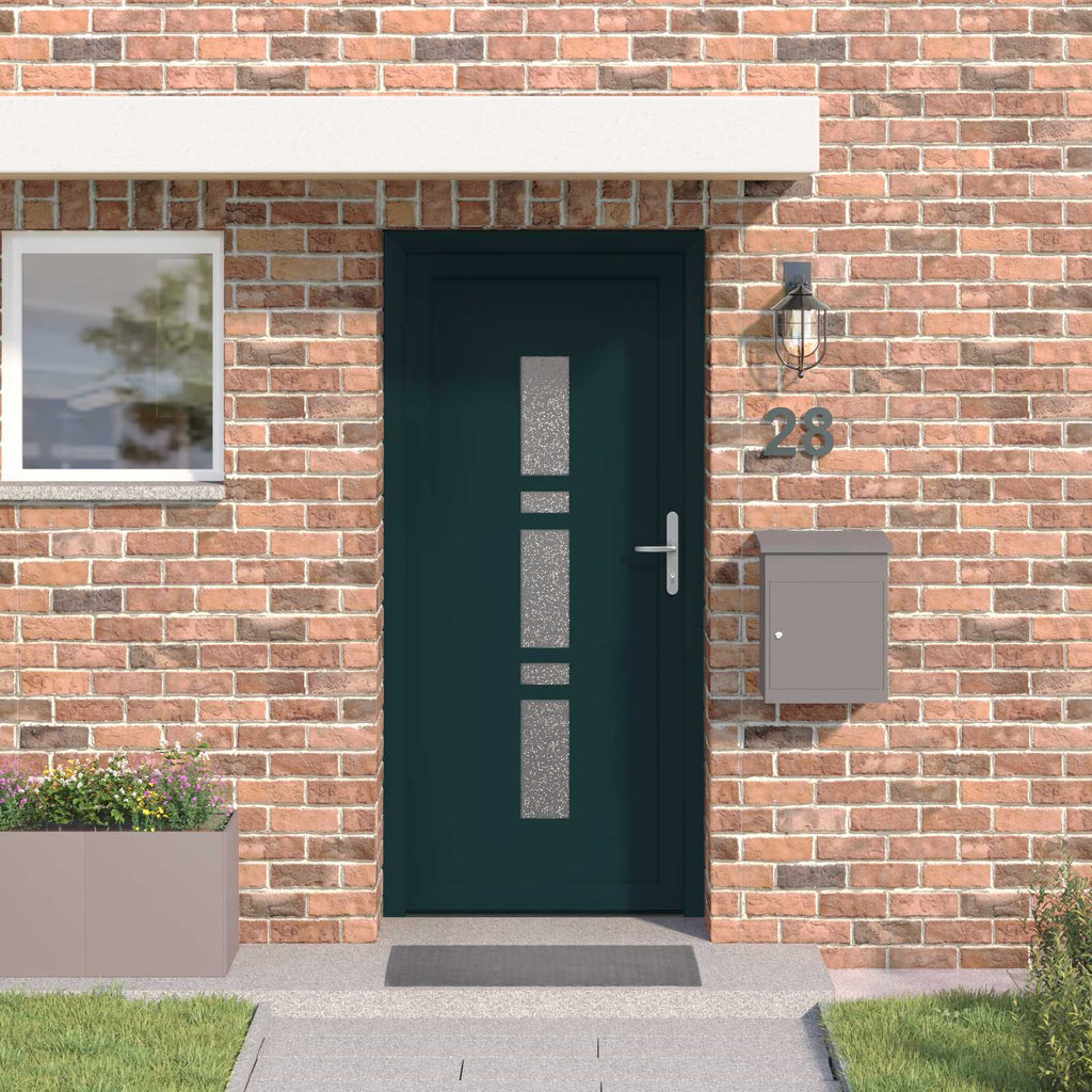 vidaXL Drzwi Frontowe antracytowy 88 x 200 cm PVC