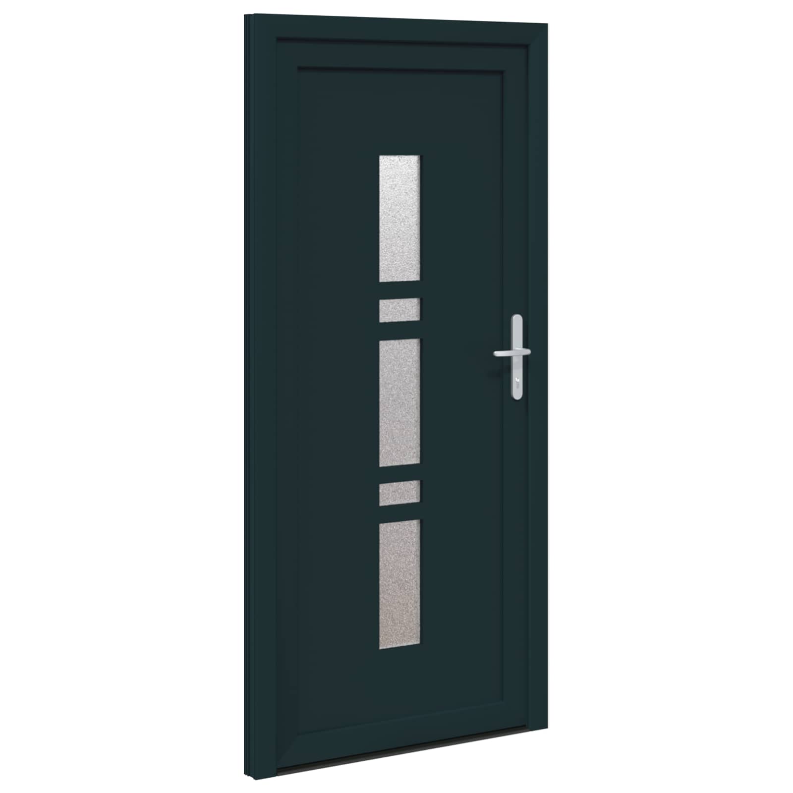 vidaXL Drzwi Frontowe antracytowy 88 x 200 cm PVC
