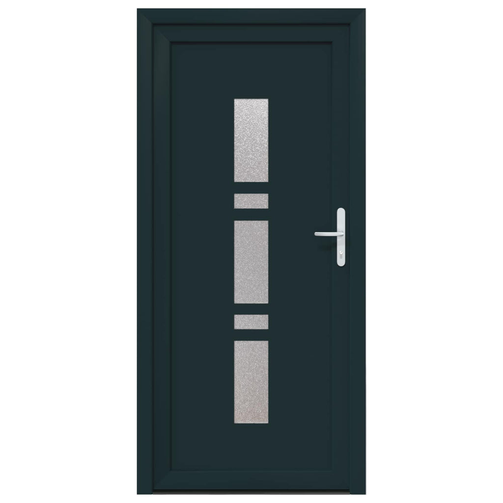 vidaXL Drzwi Frontowe antracytowy 98 x 208 cm PVC