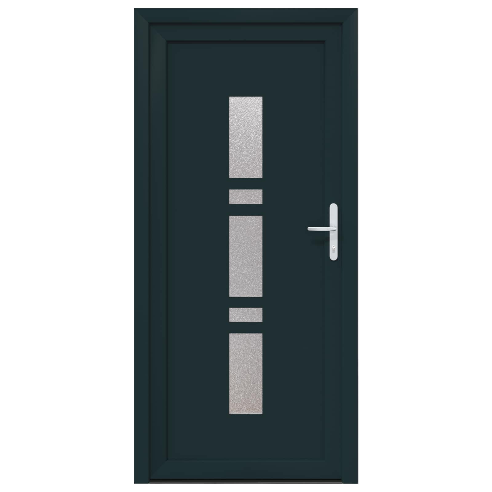 vidaXL Drzwi Frontowe antracytowy 98 x 208 cm PVC