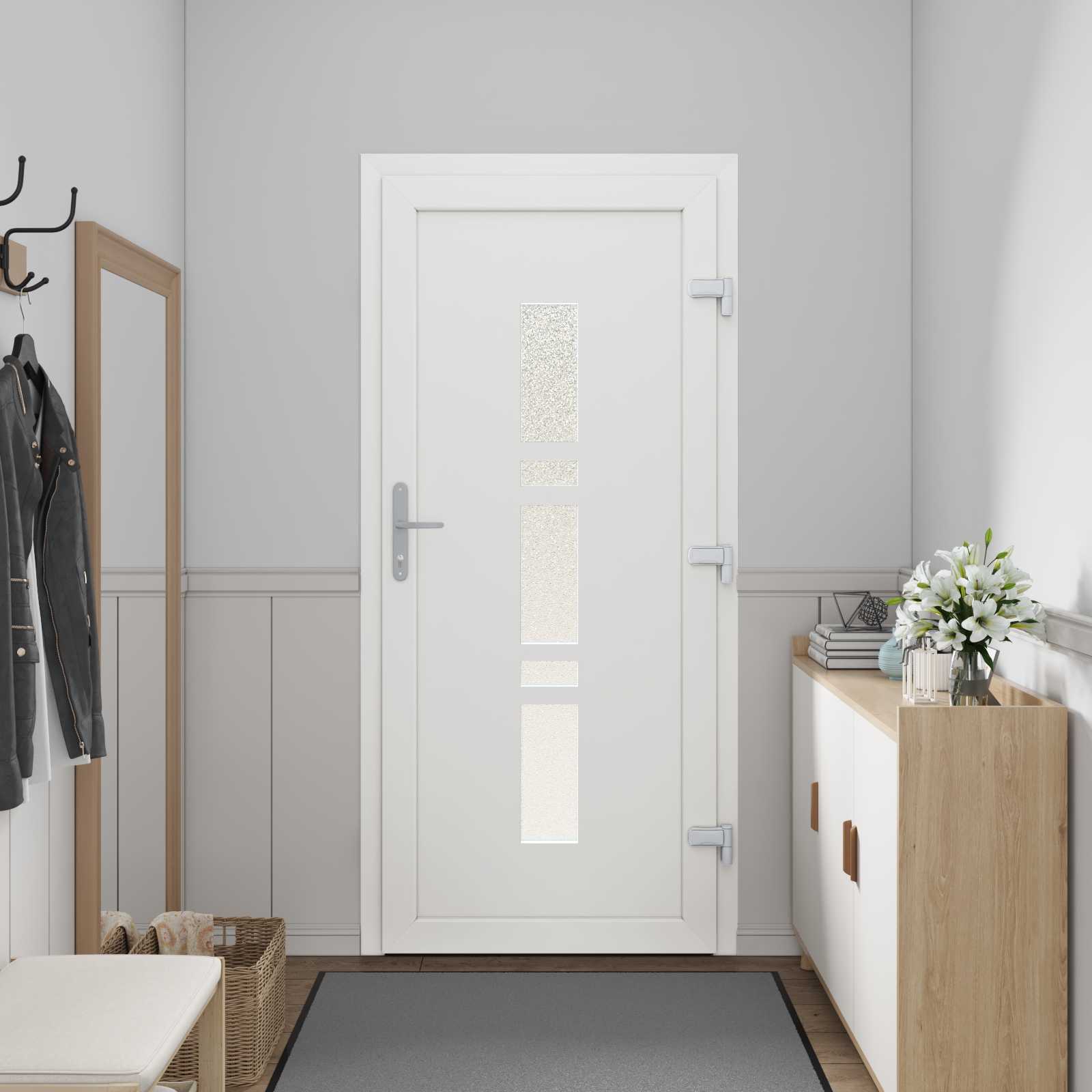vidaXL Drzwi Frontowe antracytowy 108 x 208 cm PVC