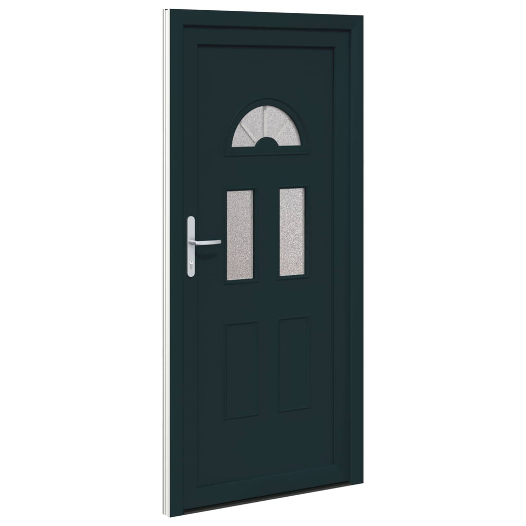vidaXL Drzwi Frontowe antracytowy 98 x 198 cm PVC